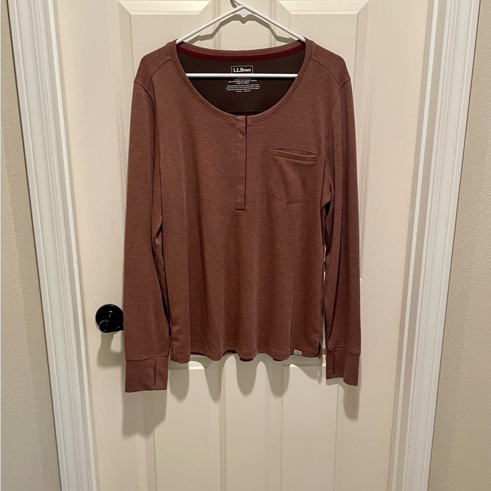 L.L. Bean Thermal Trail Henley – Mauve – Women’s XL